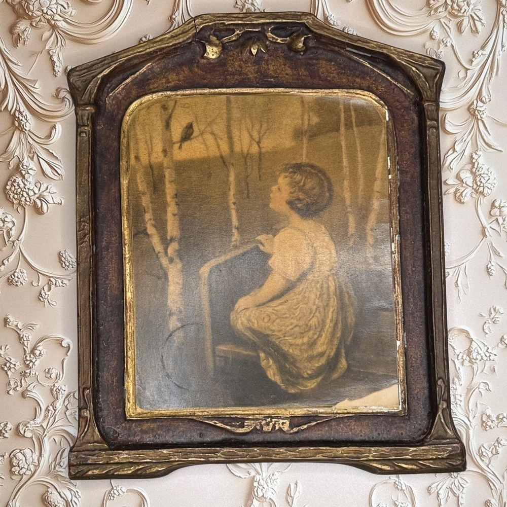 Antique 1920s Lithograph "Spring Song" by Simon Glücklich